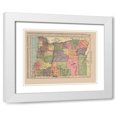Oregon - Hammond 1910 White Modern Wood Framed Art Print with Double Matting by Hammond