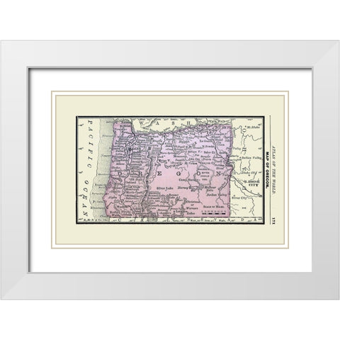 Oregon - Alden 1886 White Modern Wood Framed Art Print with Double Matting by Alden