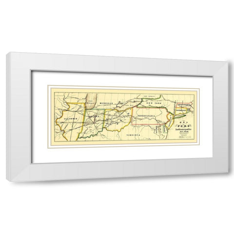Peru and Indianapolis Railroad - Leefe 1856 White Modern Wood Framed Art Print with Double Matting by Leefe