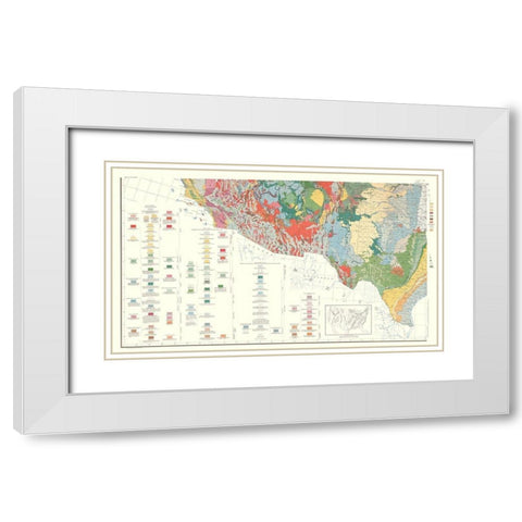 Southwest United States - USGS 1960 White Modern Wood Framed Art Print with Double Matting by USGS