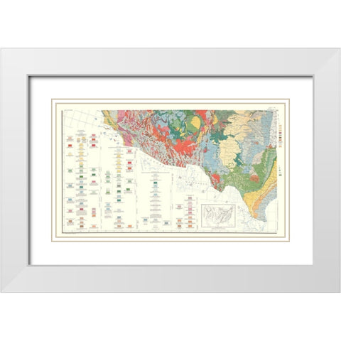 Southwest United States - USGS 1960 White Modern Wood Framed Art Print with Double Matting by USGS