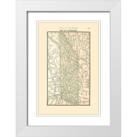 Tennessee - Alden 1886 White Modern Wood Framed Art Print with Double Matting by Alden