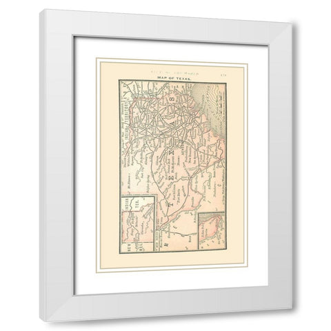 Texas - Alden 1886 White Modern Wood Framed Art Print with Double Matting by Alden