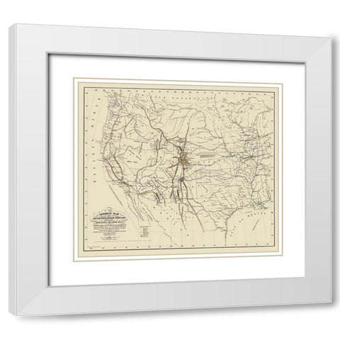 United States and Territories West of Mississippi White Modern Wood Framed Art Print with Double Matting by Mclean