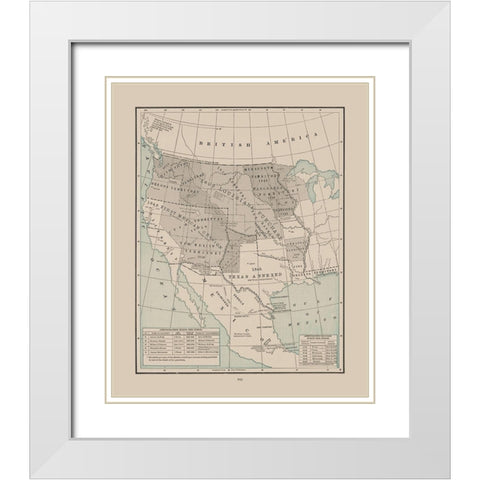 Western Territories - Cram 1892 White Modern Wood Framed Art Print with Double Matting by Cram