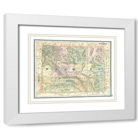 Wyoming - Johnson 1888 White Modern Wood Framed Art Print with Double Matting by Johnson