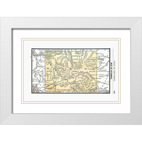 Wyoming - Alden 1886 White Modern Wood Framed Art Print with Double Matting by Alden