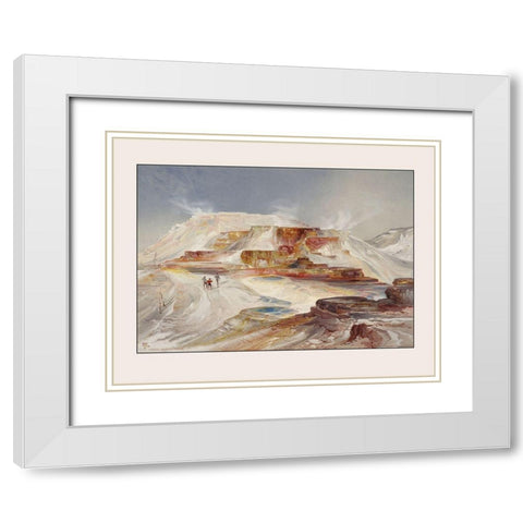 Yellowstone National Park Wyoming - Gardnier 1875 White Modern Wood Framed Art Print with Double Matting by Gardnier