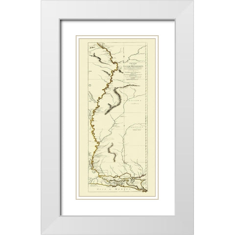 Mississippi River, Louisiana - 1775 White Modern Wood Framed Art Print with Double Matting by Sayer