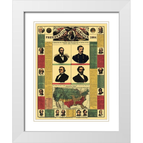 Presidential Campaign - Lloyd 1864 White Modern Wood Framed Art Print with Double Matting by Lloyd