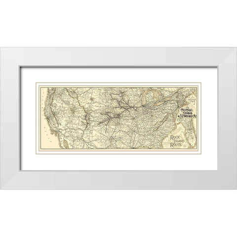 Chicago, Kansas and Nebraska Railroad 1888 White Modern Wood Framed Art Print with Double Matting by Matthews