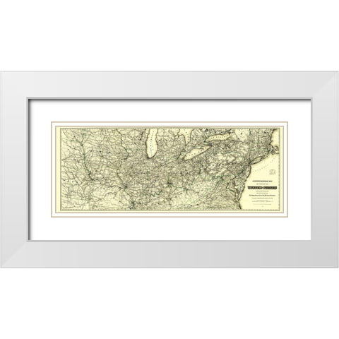 United States Railroads, North of 37th Parallel White Modern Wood Framed Art Print with Double Matting by Colton