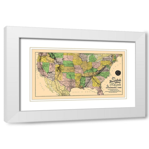 Shenandoah Valley Route - Matthews 1890 White Modern Wood Framed Art Print with Double Matting by Matthews