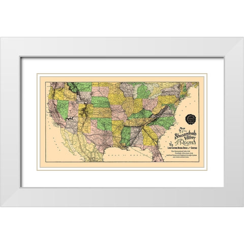 Shenandoah Valley Route - Matthews 1890 White Modern Wood Framed Art Print with Double Matting by Matthews