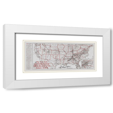 Southern Railway - Matthews 1897 White Modern Wood Framed Art Print with Double Matting by Matthews