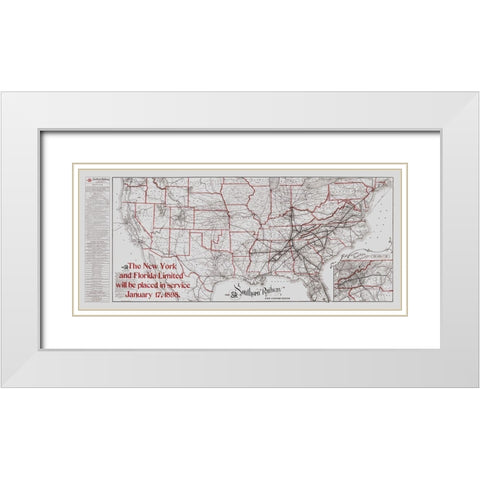 Southern Railway - Matthews 1897 White Modern Wood Framed Art Print with Double Matting by Matthews