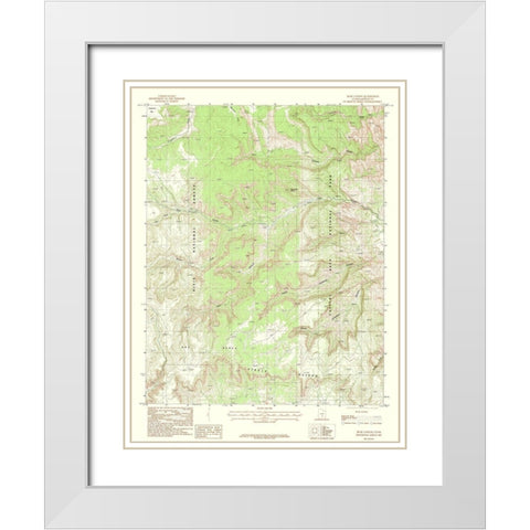 Bear Canyon Utah Quad - USGS 1987 White Modern Wood Framed Art Print with Double Matting by USGS