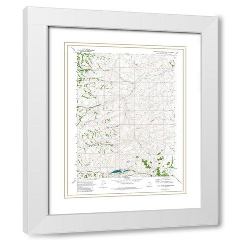 Birch Creek Reservoirs Utah Quad - USGS 1969 White Modern Wood Framed Art Print with Double Matting by USGS