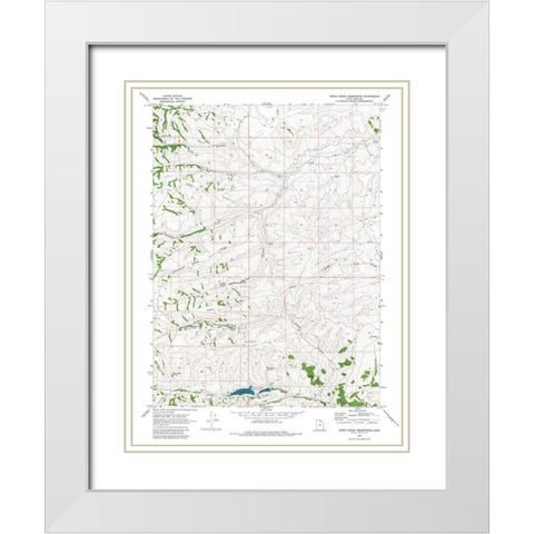 Birch Creek Reservoirs Utah Quad - USGS 1969 White Modern Wood Framed Art Print with Double Matting by USGS