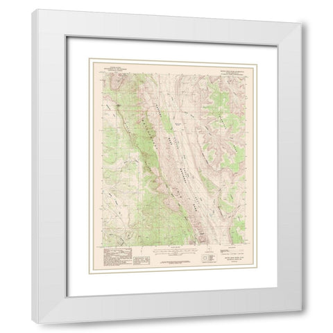 Bitter Creek Divide Utah Quad - USGS 1987 White Modern Wood Framed Art Print with Double Matting by USGS