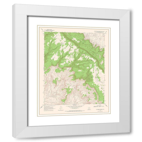 Blackburn Canyon Utah Quad - USGS 1968 White Modern Wood Framed Art Print with Double Matting by USGS