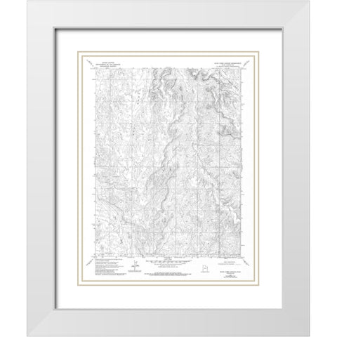 Buck Camp Canyon Utah Quad - USGS 1968 White Modern Wood Framed Art Print with Double Matting by USGS