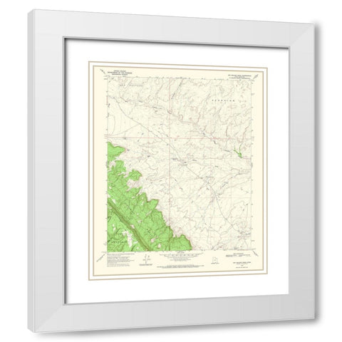 Big Hollow Wash Utah Quad - USGS 1968 White Modern Wood Framed Art Print with Double Matting by USGS