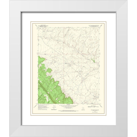 Big Hollow Wash Utah Quad - USGS 1968 White Modern Wood Framed Art Print with Double Matting by USGS