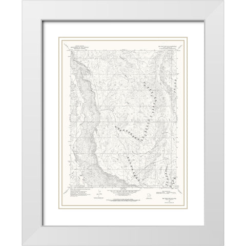 Big Pack Mountain Utah Quad - USGS 1968 White Modern Wood Framed Art Print with Double Matting by USGS