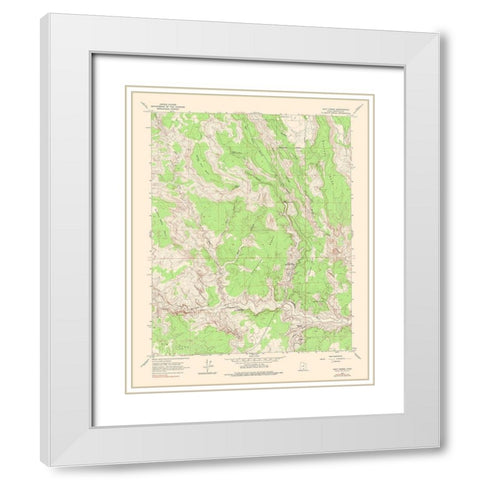 Calf Creek Utah Quad - USGS 1964 White Modern Wood Framed Art Print with Double Matting by USGS