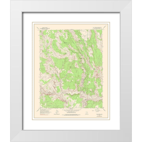 Calf Creek Utah Quad - USGS 1964 White Modern Wood Framed Art Print with Double Matting by USGS