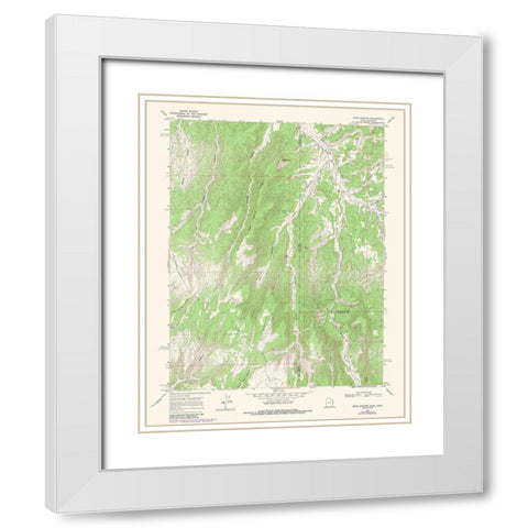 Davis Canyon Utah Quad - USGS 1966 White Modern Wood Framed Art Print with Double Matting by USGS