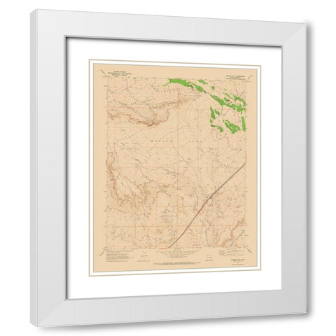 Danish Flat Utah Quad - USGS 1970 White Modern Wood Framed Art Print with Double Matting by USGS