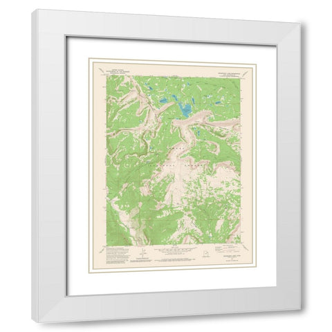 Grandaddy Lake Utah Quad - USGS 1972 White Modern Wood Framed Art Print with Double Matting by USGS