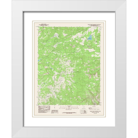 Lower Bowns Reservoir Utah Quad - USGS 1985 White Modern Wood Framed Art Print with Double Matting by USGS