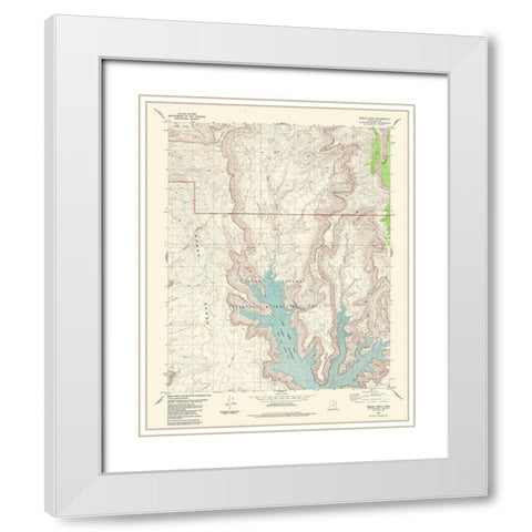 Mazuki Point Utah Quad - USGS 1985 White Modern Wood Framed Art Print with Double Matting by USGS