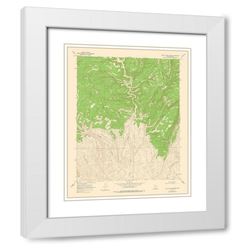 East of the Navajo Utah Quad - USGS 1968 White Modern Wood Framed Art Print with Double Matting by USGS