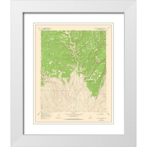 East of the Navajo Utah Quad - USGS 1968 White Modern Wood Framed Art Print with Double Matting by USGS