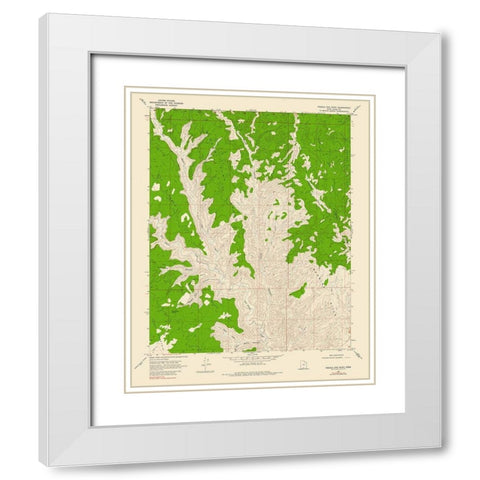 Needle Eye Point Utah Quad - USGS 1968 White Modern Wood Framed Art Print with Double Matting by USGS