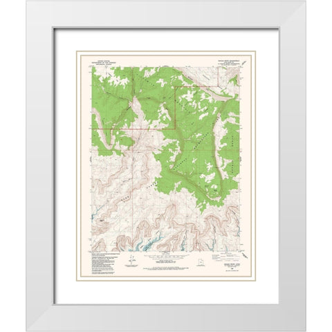 Navajo Point Utah Quad - USGS 1985 White Modern Wood Framed Art Print with Double Matting by USGS