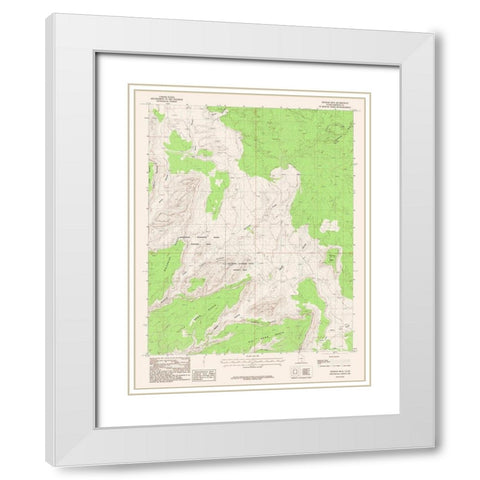 Pioneer Mesa Utah Quad - USGS 1987 White Modern Wood Framed Art Print with Double Matting by USGS