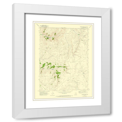 Sheeppen Creek Utah Quad - USGS 1969 White Modern Wood Framed Art Print with Double Matting by USGS