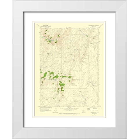 Sheeppen Creek Utah Quad - USGS 1969 White Modern Wood Framed Art Print with Double Matting by USGS