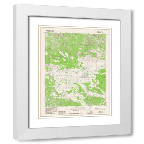 Torrey Utah Quad - USGS 1985 White Modern Wood Framed Art Print with Double Matting by USGS