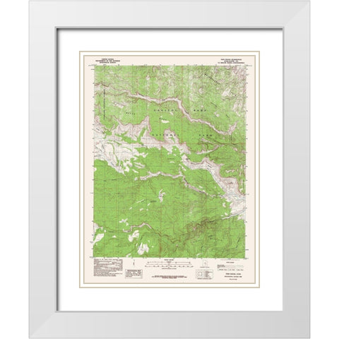 Twin Rocks Utah Quad - USGS 1985 White Modern Wood Framed Art Print with Double Matting by USGS