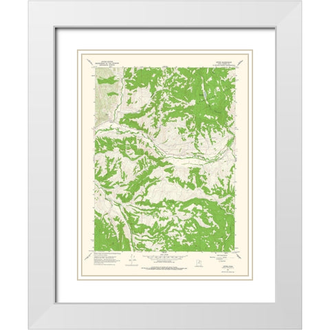 Upton Utah Quad - USGS 1967 White Modern Wood Framed Art Print with Double Matting by USGS