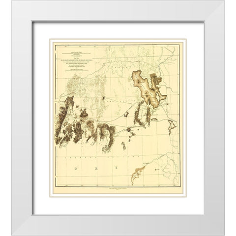 Utah Railroad Survey, Map 2 - Siebert 1855 White Modern Wood Framed Art Print with Double Matting by Siebert