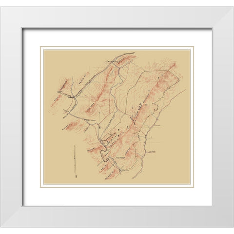 Alleghany County Virginia -1972 White Modern Wood Framed Art Print with Double Matting by Unknown