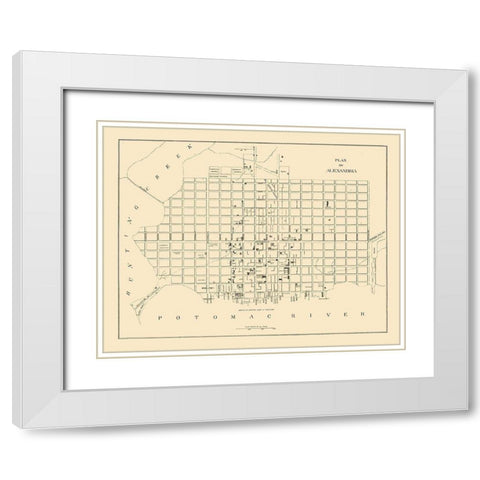 Alexandria Virginia - 1862 White Modern Wood Framed Art Print with Double Matting by Unknown