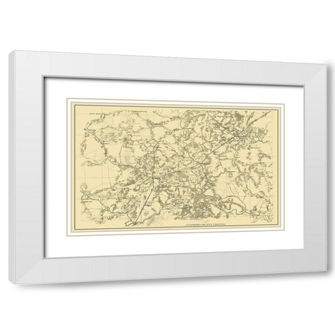 Culpeper Virginia Landowner - 1865 White Modern Wood Framed Art Print with Double Matting by Unknown